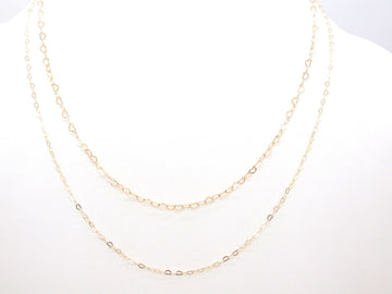14 K Gold Filled Heart Shaped Dainty Chain Link Necklace